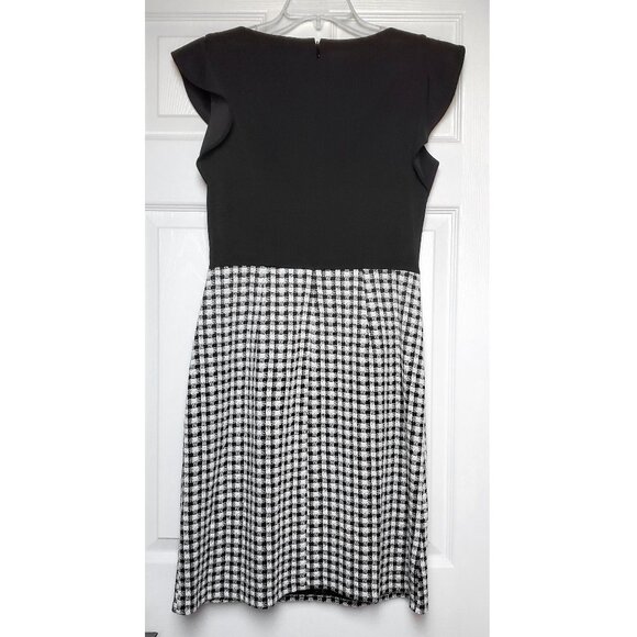 DKNY Flutter Sleeve Back & Gingham Dress Size 6 - Picture 5 of 9